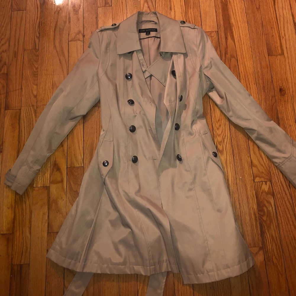 (Via Spiga) Double Breasted Rain/Trench Jacket